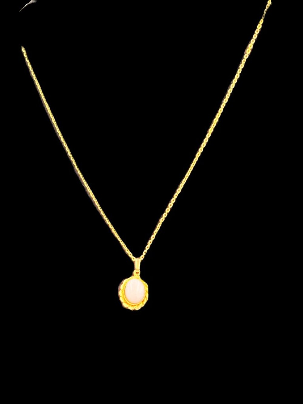 14K gold plated faux opal 18"